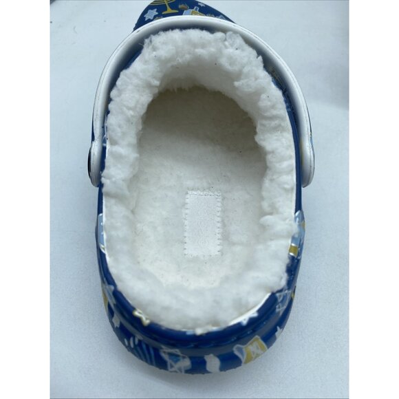 Crocs Classic Lined Blue Hanukkah Clogs Shoes Sandals Jewish Kids Size 12 C - Picture 11 of 15